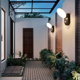 Designer Touch Decorative Modern Minimalist Aluminum Lamp Garden Waterproof Crescent Wall Light