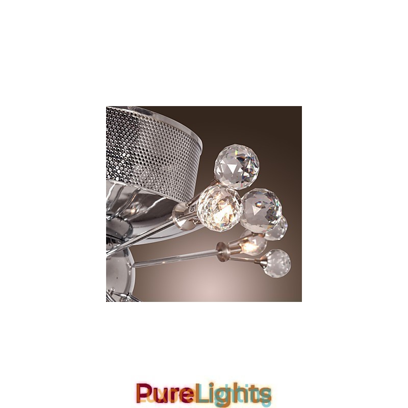 Designer Touch Decorative Modern Contemporary Crystal Chrome Metal Flush Mount