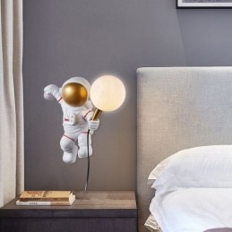 Designer Touch Decorative Modern Wall Sconce Creative Astronaut Resin Wall Light Kids