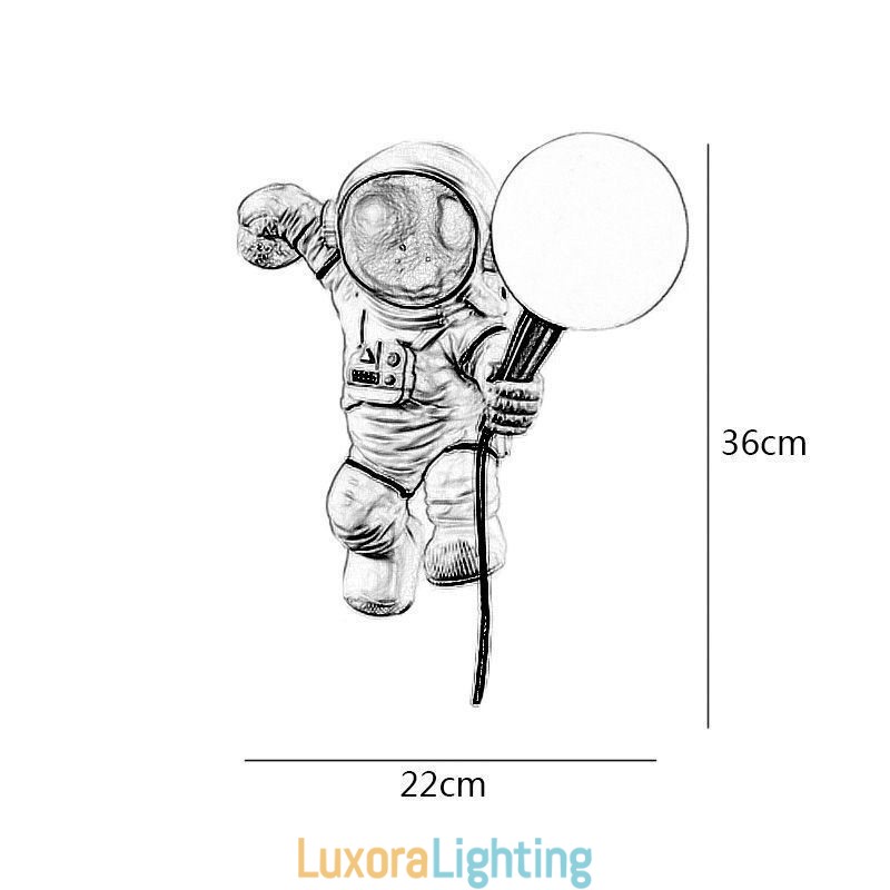 Designer Touch Decorative Modern Wall Sconce Creative Astronaut Resin Wall Light Kids