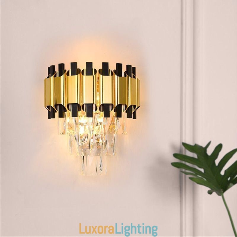 Designer Touch Decorative Hanging Crystal Modern Wall Light Sconce Hardwired 11.81" High Fixture