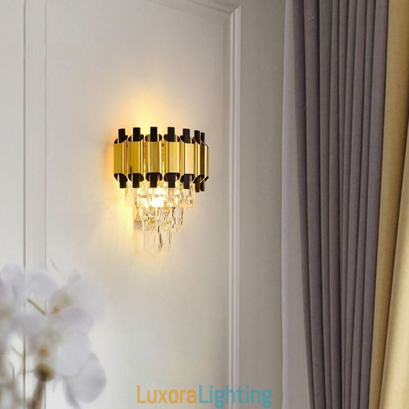 Designer Touch Decorative Hanging Crystal Modern Wall Light Sconce Hardwired 11.81" High Fixture