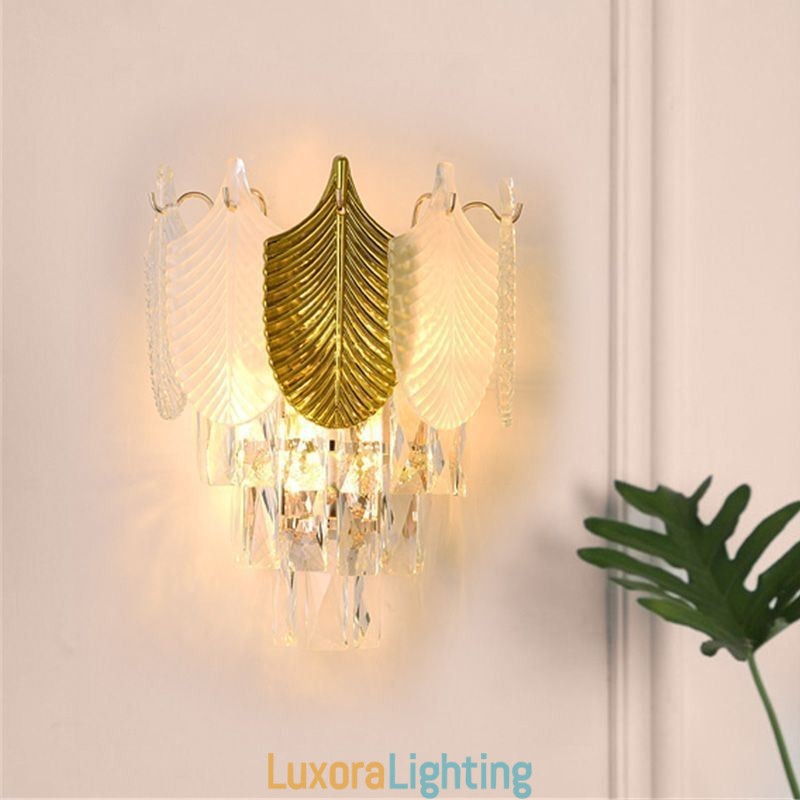 Designer Touch Decorative Crystal Wall Sconce Modern Wall Light Fixture 2X Base