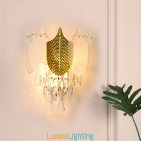 Designer Touch Decorative Crystal Wall Sconce Modern Wall Light Fixture 2X Base