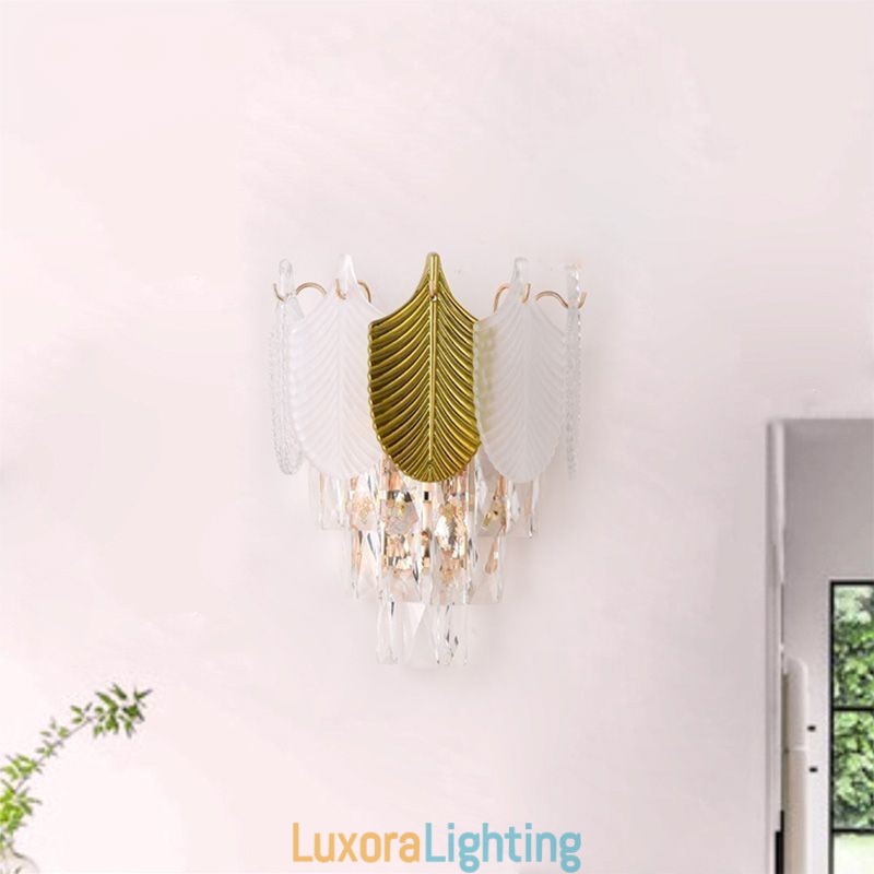 Designer Touch Decorative Crystal Wall Sconce Modern Wall Light Fixture 2X Base