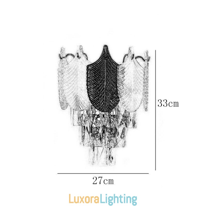 Designer Touch Decorative Crystal Wall Sconce Modern Wall Light Fixture 2X Base