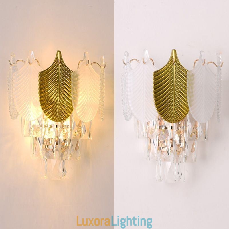 Designer Touch Decorative Crystal Wall Sconce Modern Wall Light Fixture 2X Base