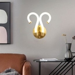 Designer Touch Decorative Modern Wall Light Creativity Sconce Wall Lamp Copper Sheep Horn 2 Lights