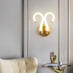 Designer Touch Decorative Modern Wall Light Creativity Sconce Wall Lamp Copper Sheep Horn 2 Lights
