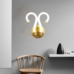 Designer Touch Decorative Modern Wall Light Creativity Sconce Wall Lamp Copper Sheep Horn 2 Lights