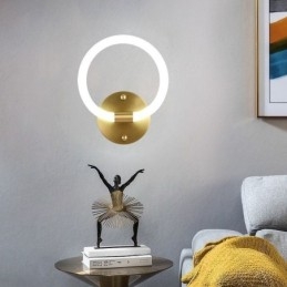 Designer Touch Decorative Modern Wall Light Fixtures Round Ring Wall Sconces Tricolor Dimming