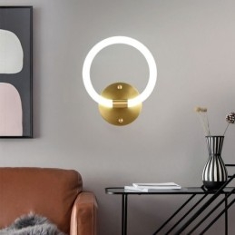 Designer Touch Decorative Modern Wall Light Fixtures Round Ring Wall Sconces Tricolor Dimming