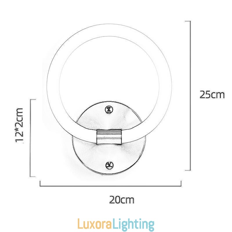 Designer Touch Decorative Modern Wall Light Fixtures Round Ring Wall Sconces Tricolor Dimming
