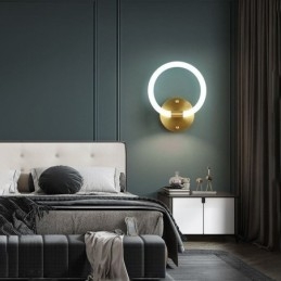 Designer Touch Decorative Modern Wall Light Fixtures Round Ring Wall Sconces Tricolor Dimming