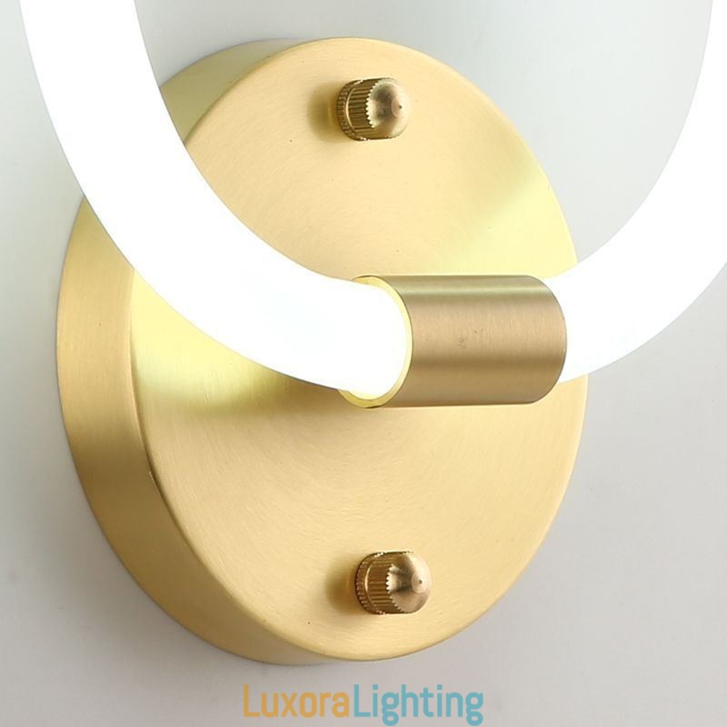 Designer Touch Decorative Modern Wall Light Fixtures Round Ring Wall Sconces Tricolor Dimming