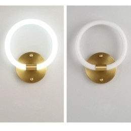 Designer Touch Decorative Modern Wall Light Fixtures Round Ring Wall Sconces Tricolor Dimming