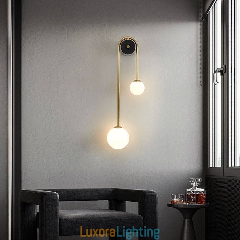 Designer Touch Decorative Globe Glass Wall Sconce Lighting Modern Brass Wall Light