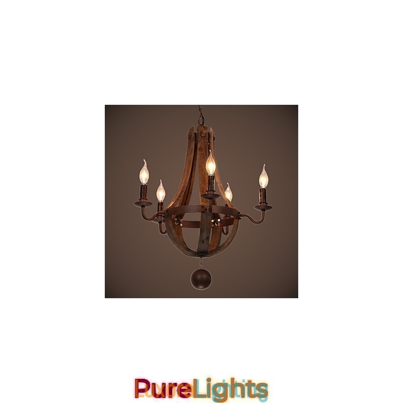 Designer Touch Decorative Chandelier 5 lights Vintage Retro Country Living Dining Metal