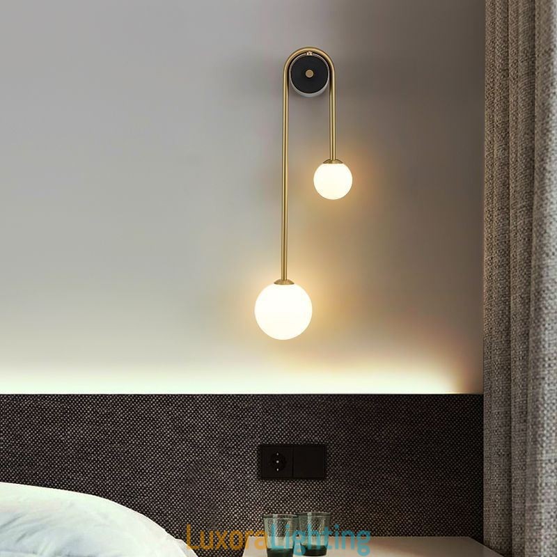 Designer Touch Decorative Globe Glass Wall Sconce Lighting Modern Brass Wall Light