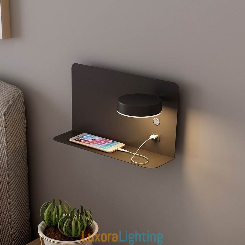 Designer Touch Decorative Wall Lamp Rotatable Sconce Light with USB Charging Port