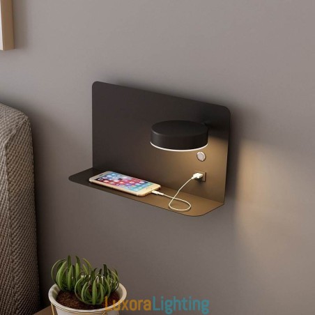 Designer Touch Decorative Wall Lamp Rotatable Sconce Light with USB Charging Port