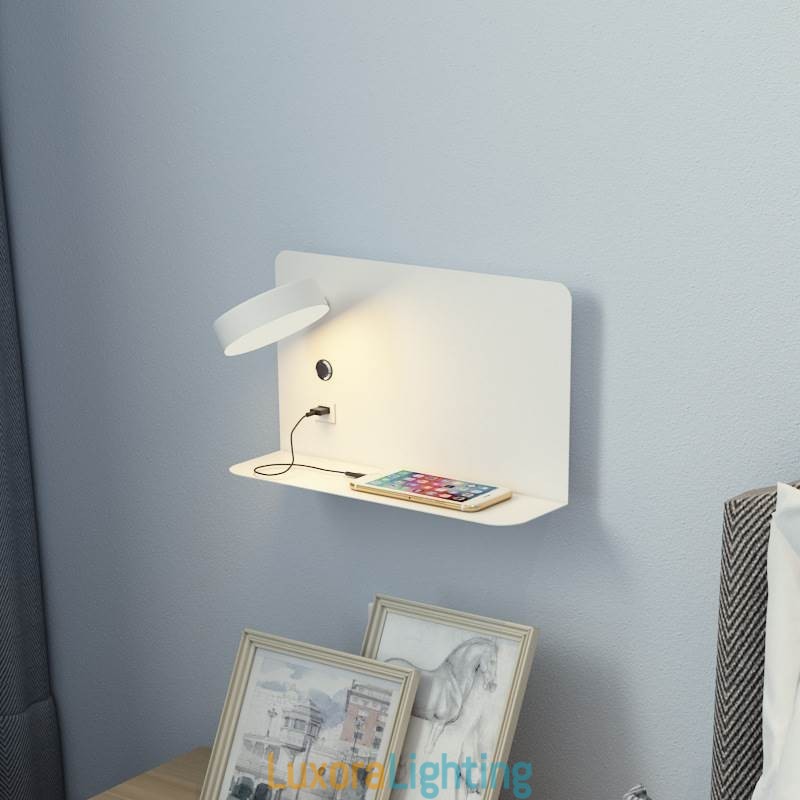 Designer Touch Decorative Wall Lamp Rotatable Sconce Light with USB Charging Port