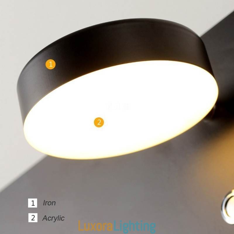Designer Touch Decorative Wall Lamp Rotatable Sconce Light with USB Charging Port