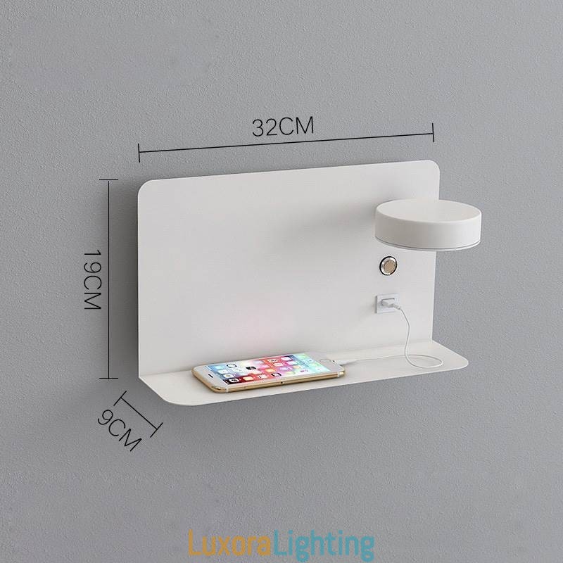Designer Touch Decorative Wall Lamp Rotatable Sconce Light with USB Charging Port