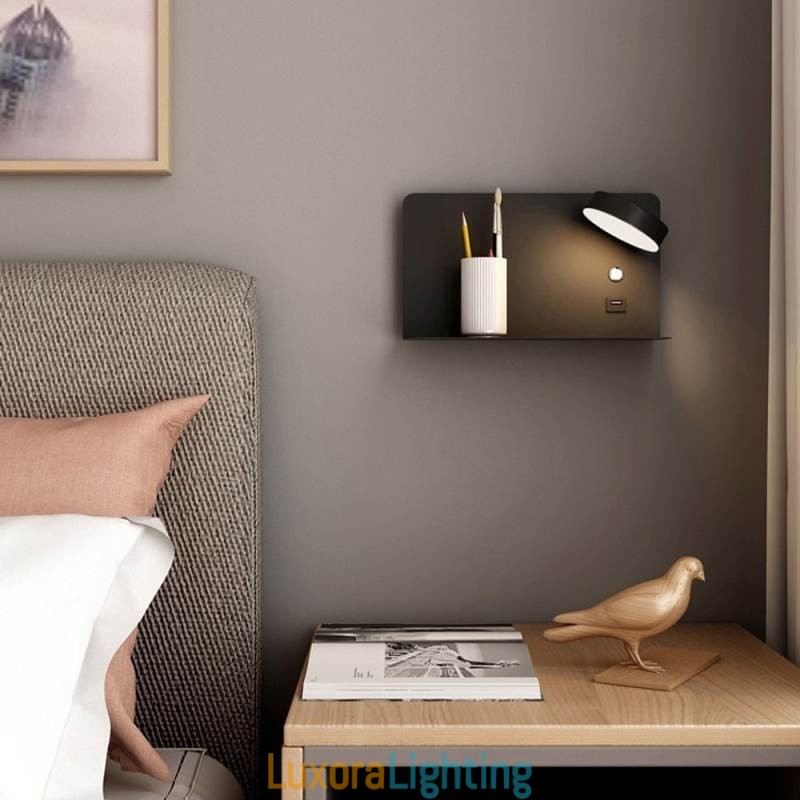 Designer Touch Decorative Wall Lamp Rotatable Sconce Light with USB Charging Port