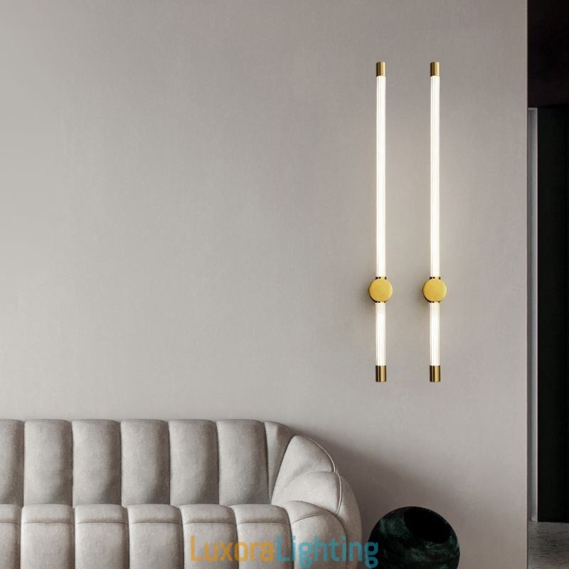 Designer Touch Decorative Brass Sconce Modern Acrylic Strip Wall Light
