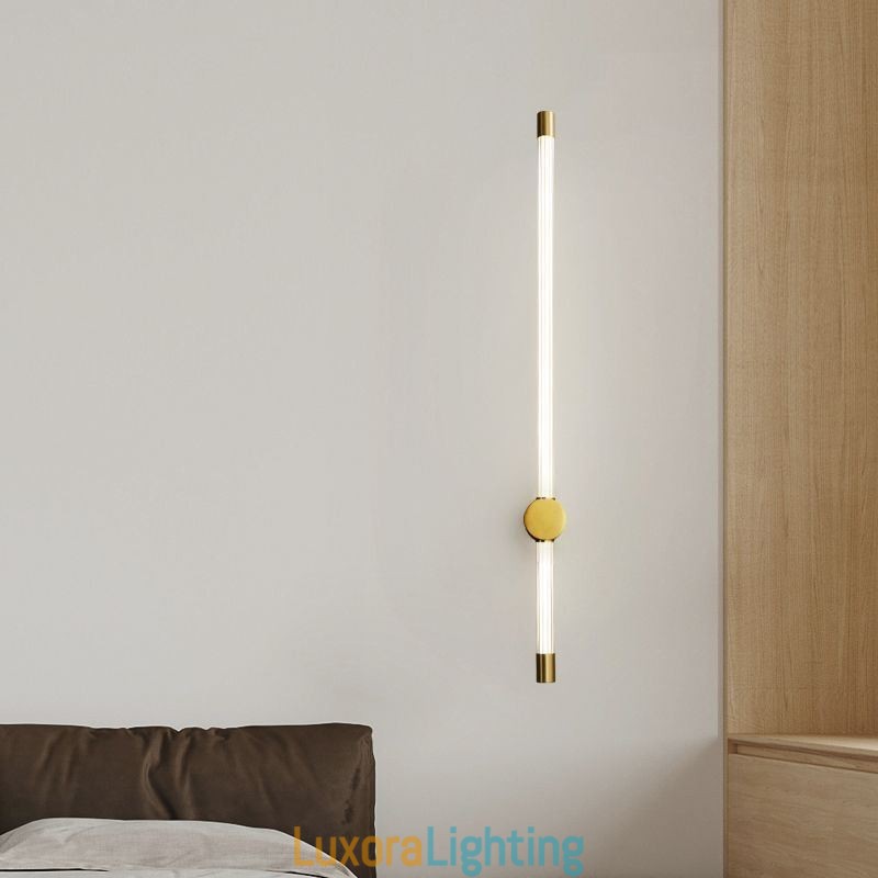Designer Touch Decorative Brass Sconce Modern Acrylic Strip Wall Light