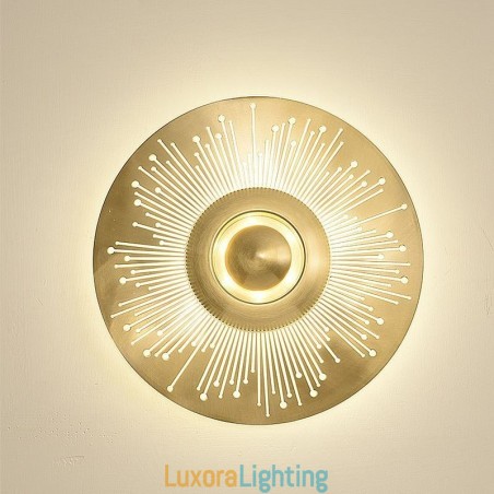Designer Touch Decorative Nordic Brass Wall Lamp Hollow out Round Shape Sconce Light