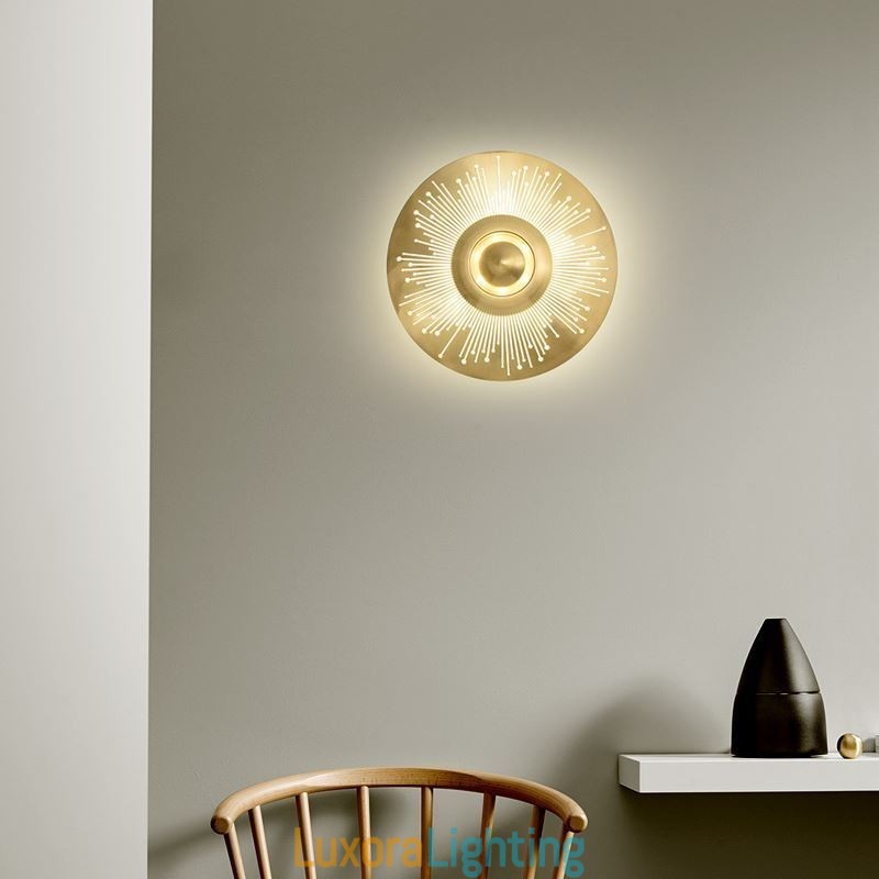Designer Touch Decorative Nordic Brass Wall Lamp Hollow out Round Shape Sconce Light