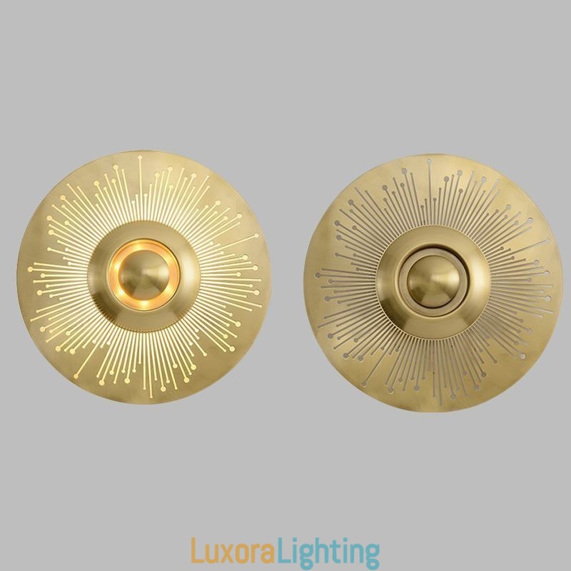 Designer Touch Decorative Nordic Brass Wall Lamp Hollow out Round Shape Sconce Light