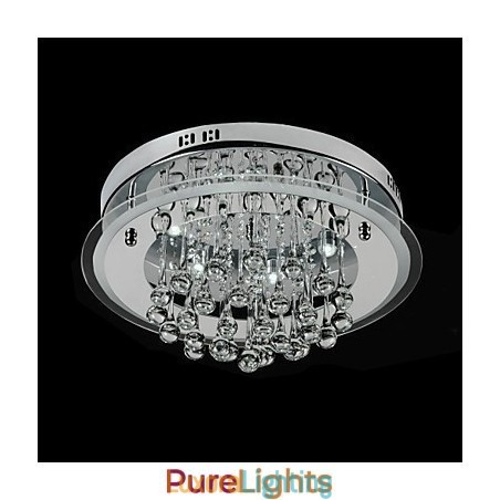 Designer Touch Decorative Modern Contemporary Chrome Crystal Flush Mount