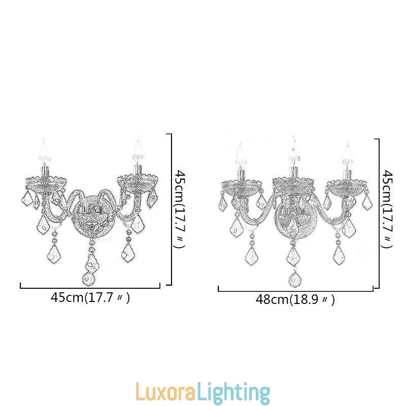 Designer Touch Decorative European Crystal Sconce Wall Light Red Colour Light