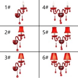 Designer Touch Decorative European Wall Light Crystal Sconce Red Colour