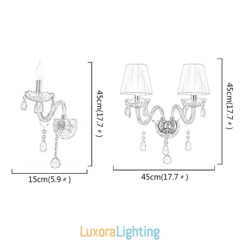 Designer Touch Decorative European Wall Light Crystal Sconce Red Colour