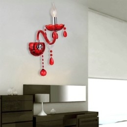 Designer Touch Decorative European Wall Light Crystal Sconce Red Colour