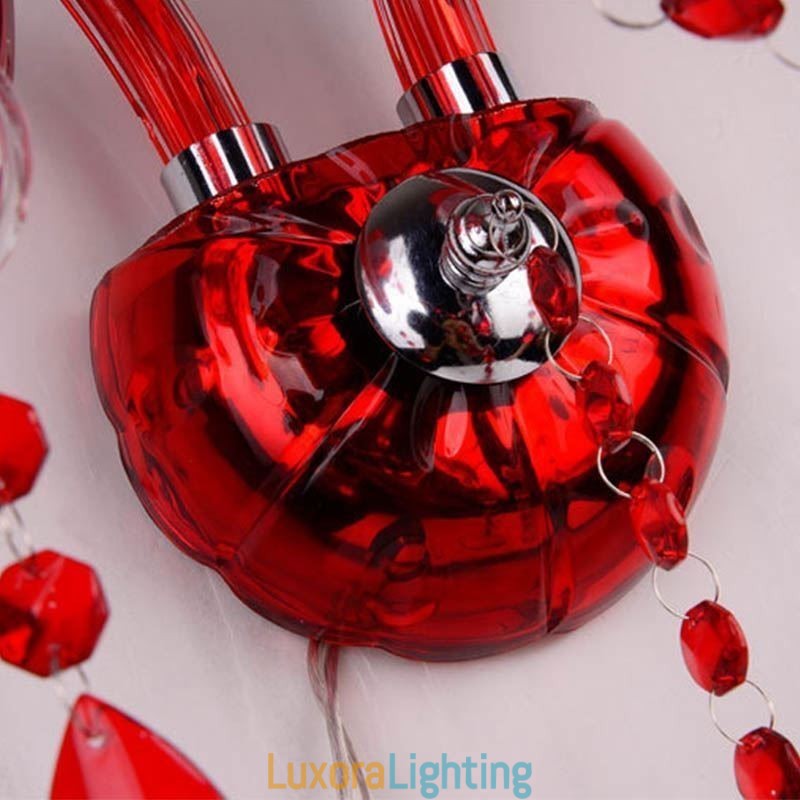 Designer Touch Decorative European Wall Light Crystal Sconce Red Colour