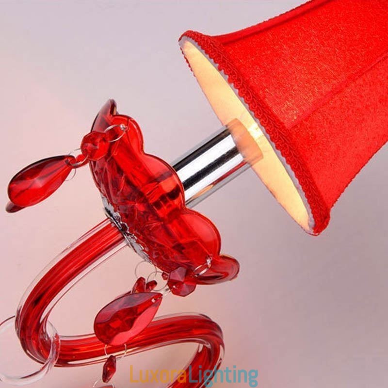 Designer Touch Decorative European Wall Light Crystal Sconce Red Colour