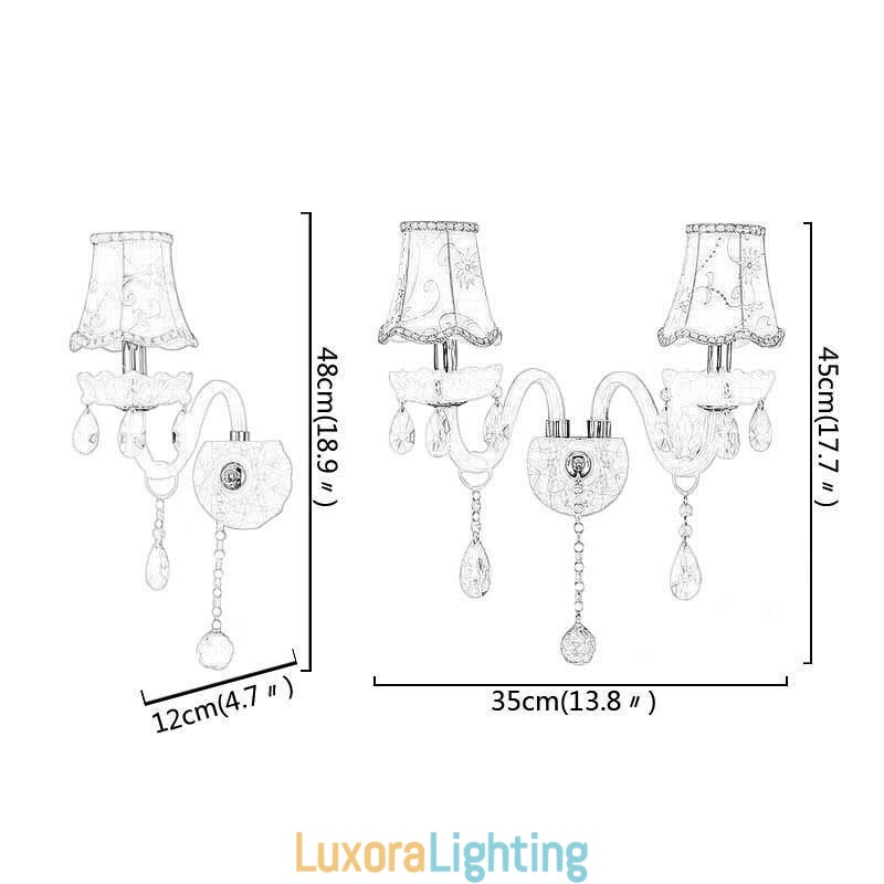 Designer Touch Decorative Classic European Style Crystal Sconce Elegant Wall Light