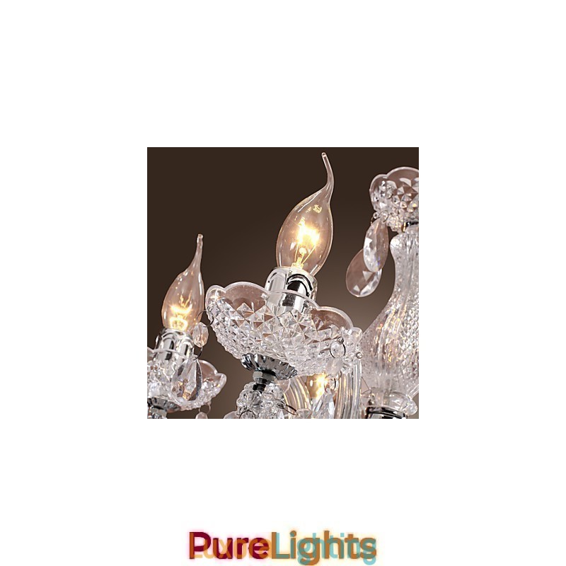 Designer Touch Decorative Upligh Chrome Ceiling Lamp Candle light Acrylic Fixture Chandelier Pendant