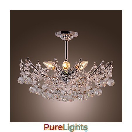 Designer Touch Decorative Luxuriant Crystal Chandelier with 6 Lights Pendant Chandelier