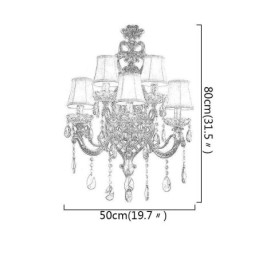Designer Touch Decorative Luxury Crystal Sconce European Wall Light Zinc Alloy Five Light Aisle