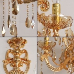 Designer Touch Decorative Luxury Crystal Sconce European Wall Light Zinc Alloy Five Light Aisle