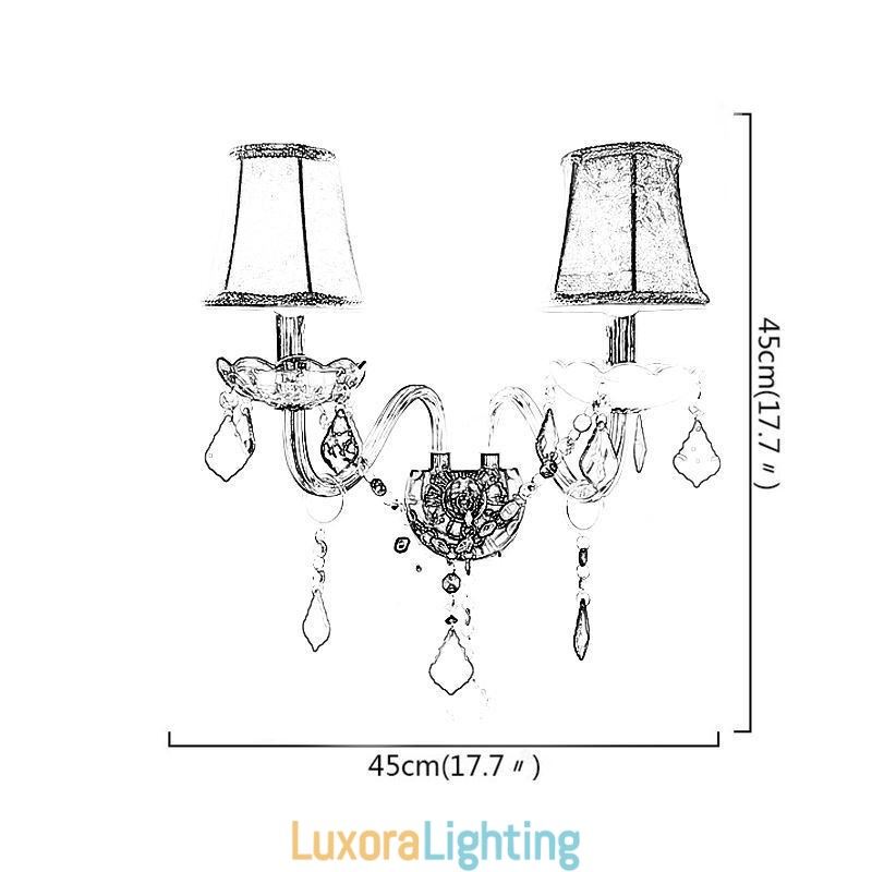 Designer Touch Decorative Colourful Crystal Sconce European Two Light Wall Light Aisle