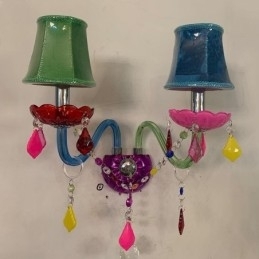 Designer Touch Decorative Colourful Crystal Sconce European Two Light Wall Light Aisle
