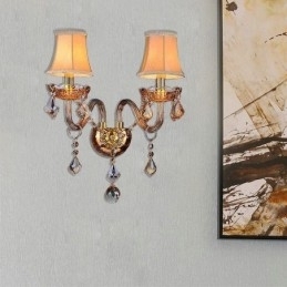 Designer Touch Decorative European Crystal Sconce Elegant Two Light Wall Light Stairs