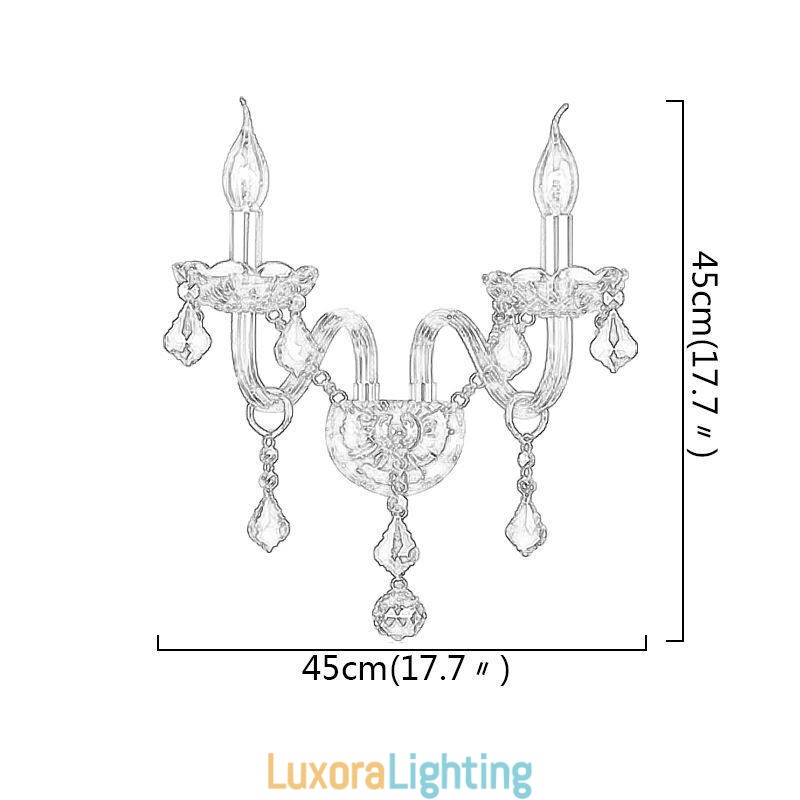 Designer Touch Decorative European Crystal Sconce Elegant Two Light Wall Light Stairs